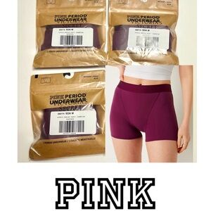 NEW Pack of 3 Victoria's secret PINK period panties Meduim Pink VS Bundle